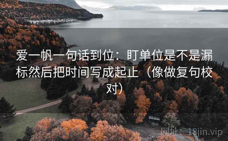 爱一帆一句话到位：盯单位是不是漏标然后把时间写成起止（像做复句校对）